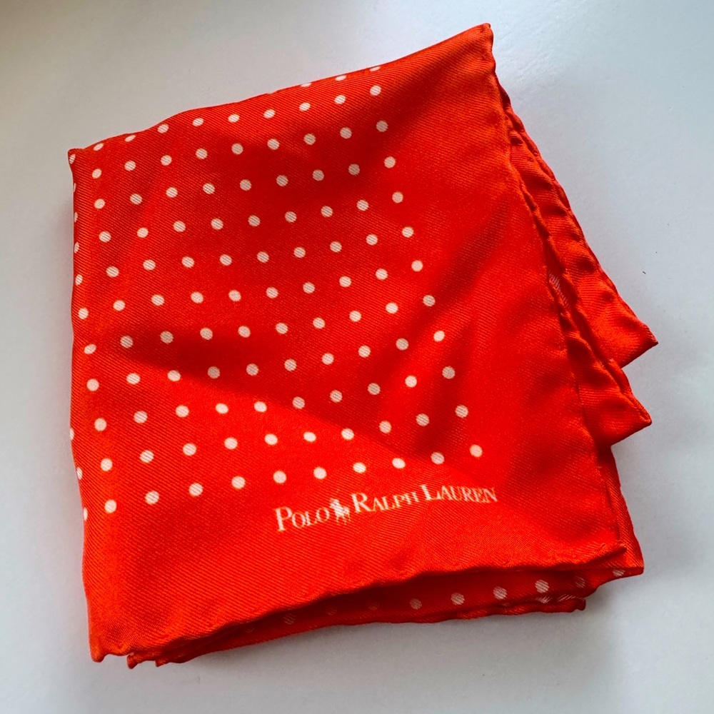 Polka-Dot silk pocket square from Ralph Lauren.